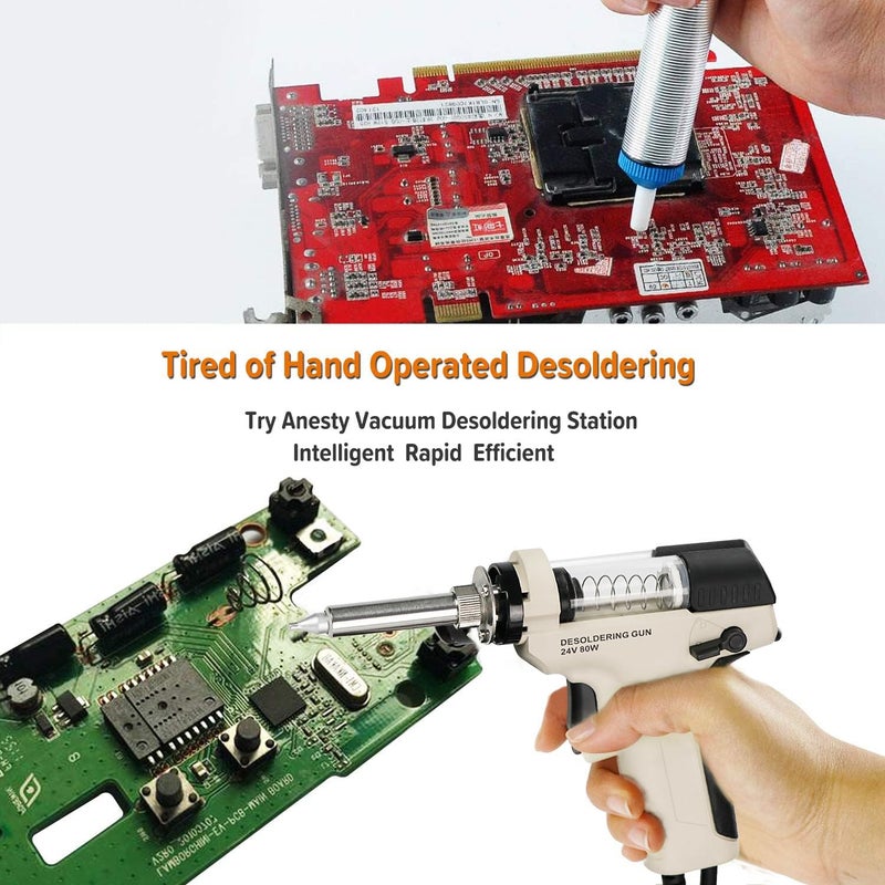 Anesty محطة إزالة اللحام الرقمية الاحترافية، محطة إعادة العمل أنستي ZD-915 مع مسدس لحام ومضخة فراغ مدمجة - Image 4